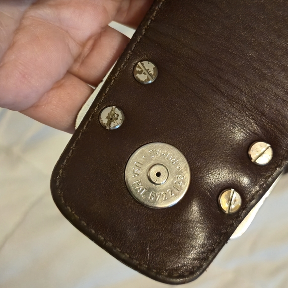 Vintage Brighton Croc Square Shoulder Bag Espresso Silver Hardware Very Chic - Picture 12 of 16